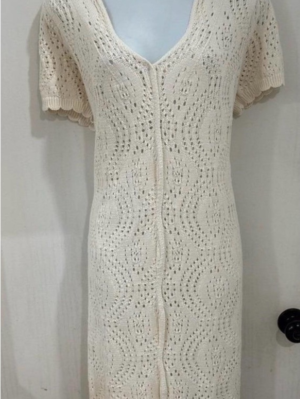 Universal Thread Cream Crochet Maxi Dress